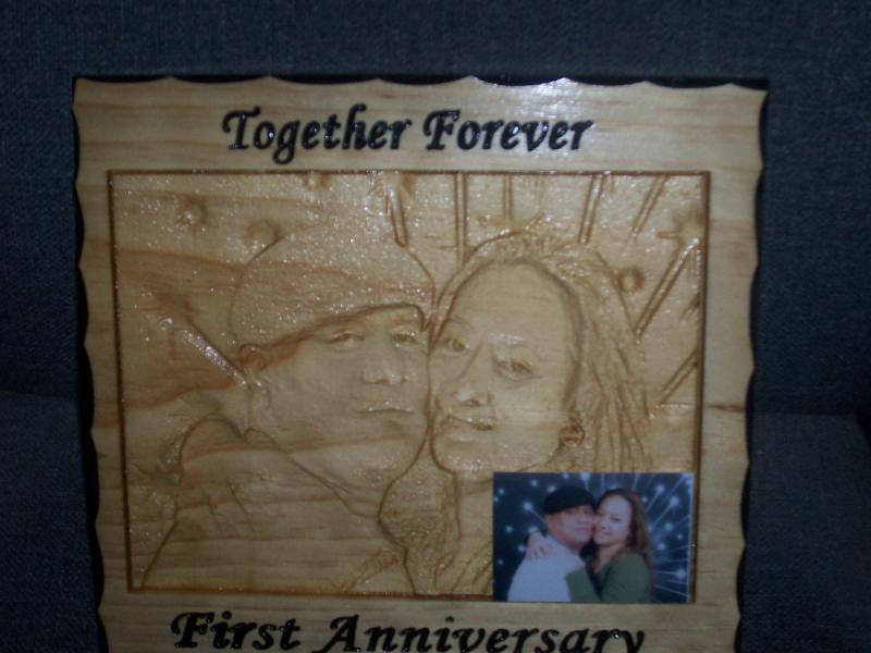 Fred & Erlene Photo in Wood   Click on to enlarge